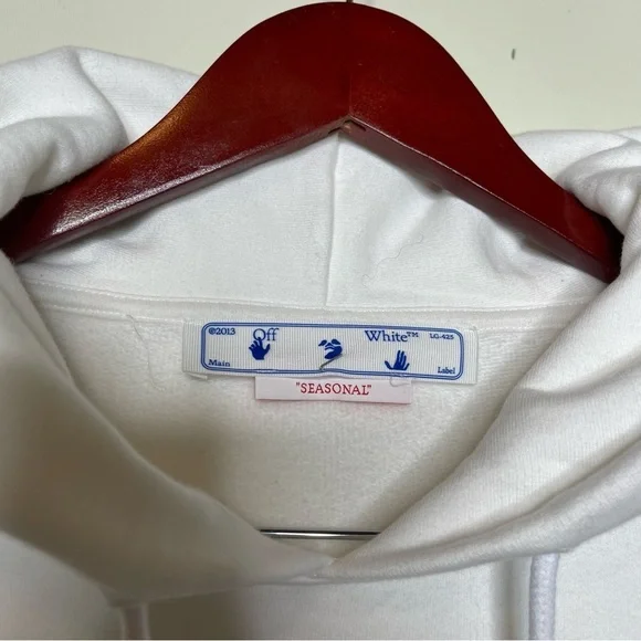 Off-White Printed Cotton-Jersey Hoodie in White sz M - Picture 3 of 11